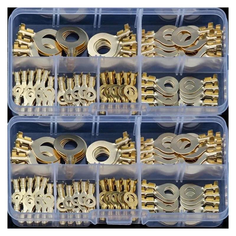 150PCS M3/M4/M5/M6/M8/M10 Ring-Terminal Wire Quick Connector Terminal Brass Crimp Terminal Assorted Kit von RPOVAXVK