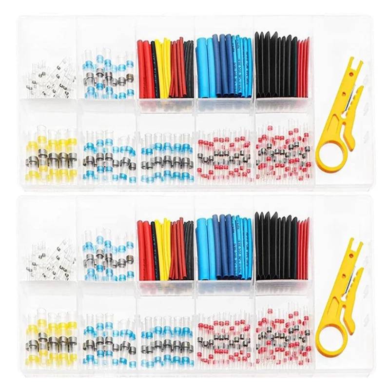 200PCS Heat Shrink Terminals 110pcs Heat Shrinkable Tube Wire Cable Soldered Connector+90PCS Heat Shrink Tubing Stripping Knife von RPOVAXVK