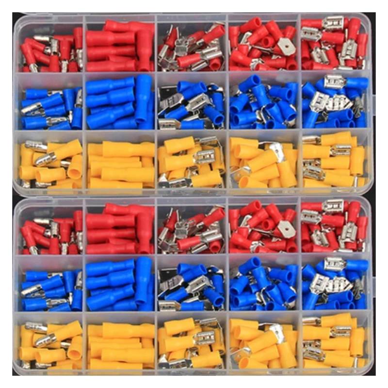 236PCS Insulated Wire Electrical Connectors Butt Ring Spade Fast Disconnect Crimp Terminals Connectors Assortment Kit von RPOVAXVK