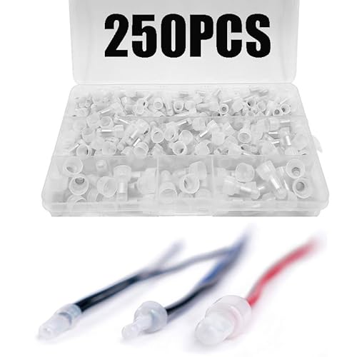 250pcs Closed End Crimp Connectors 22-16 16-14 12-10 AWG Insulated Closed End Wire Crimp Cap Terminal Connectors CE1 CE2 CE5 von RPOVAXVK