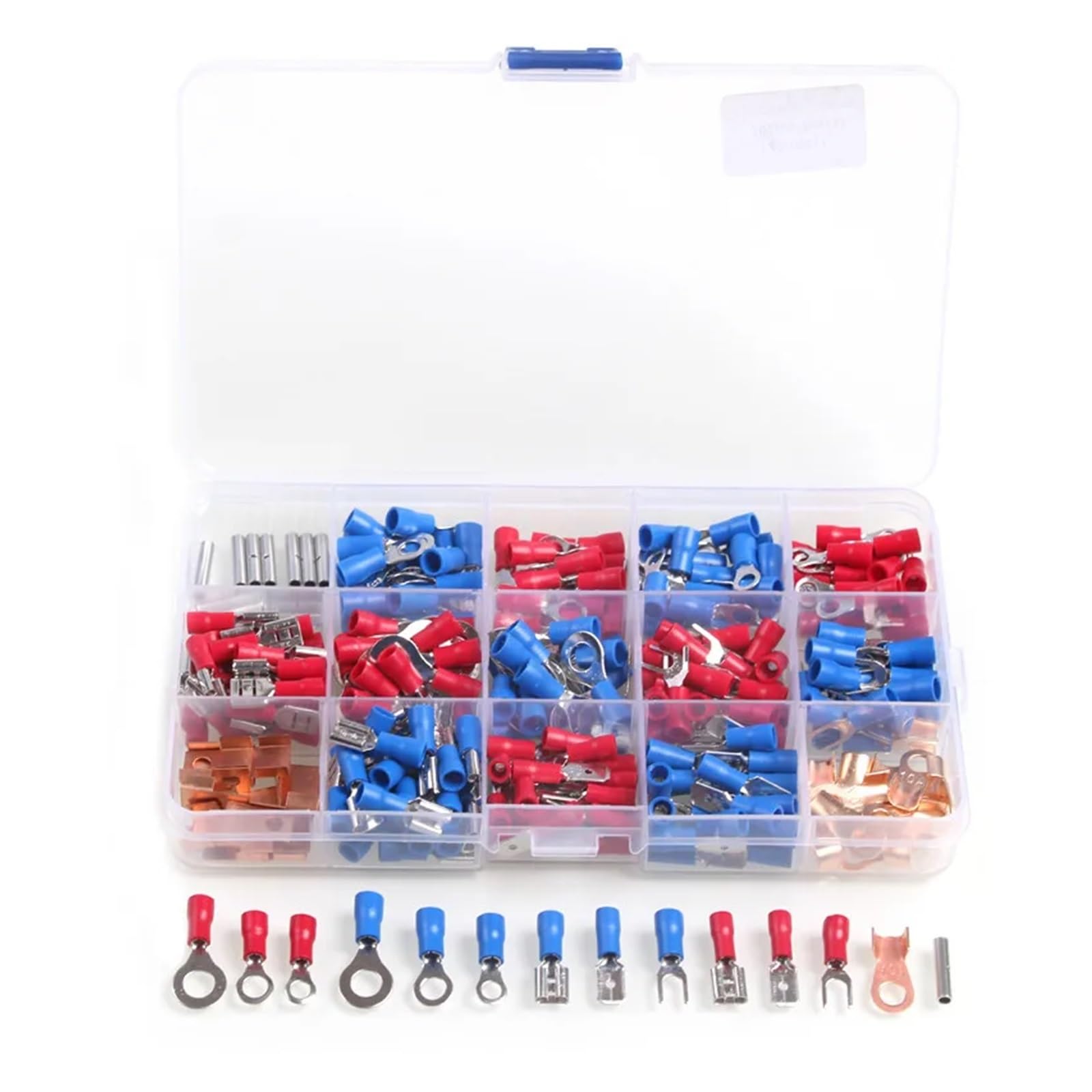 300PC Assorted Insulated Electrical Wire Crimp Cable Connector Spade Butt Ring Fork Set Ring Lugs Rolled Terminals Kit with Box von RPOVAXVK