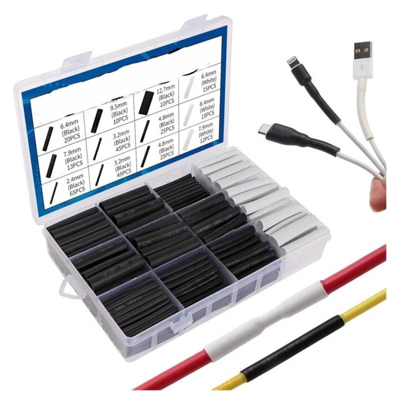 300pcs Heat Shrink Tubing Set Wiring Accessories Ferrules Electrical Cable Terminal Kit 3:1 Double-walled Self-adhesive Lined von RPOVAXVK