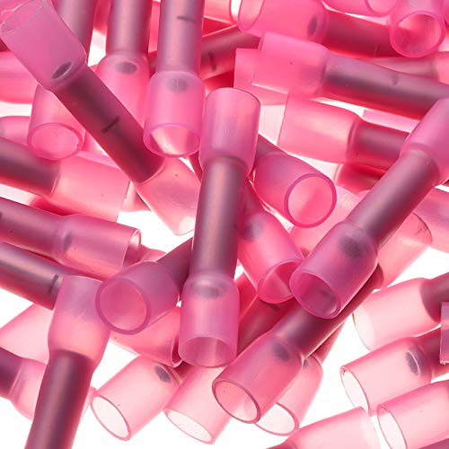 300pcs Kit Red Waterproof Heat Shrinkable Butt Connector Splice Electrical Wire Cable Crimp Butt Terminal Connector 18-22 von RPOVAXVK