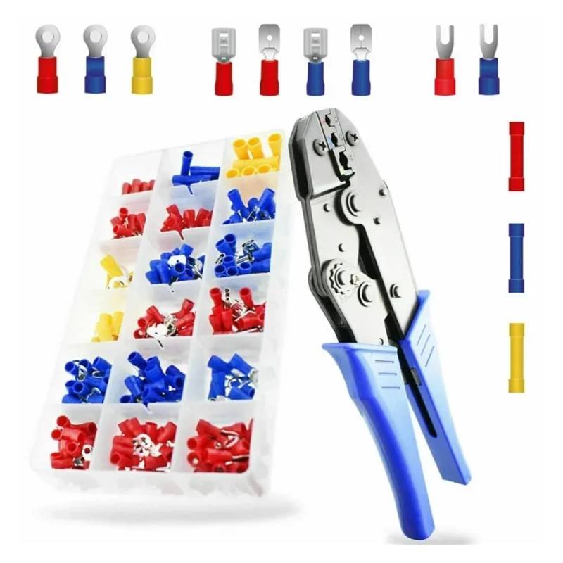 300pcs Wire Crimp Connector with Pliers Set Male and Female Pre Insulated Terminal Crimping Pliers HS-30J 0.5-6mm Wire Connector von RPOVAXVK