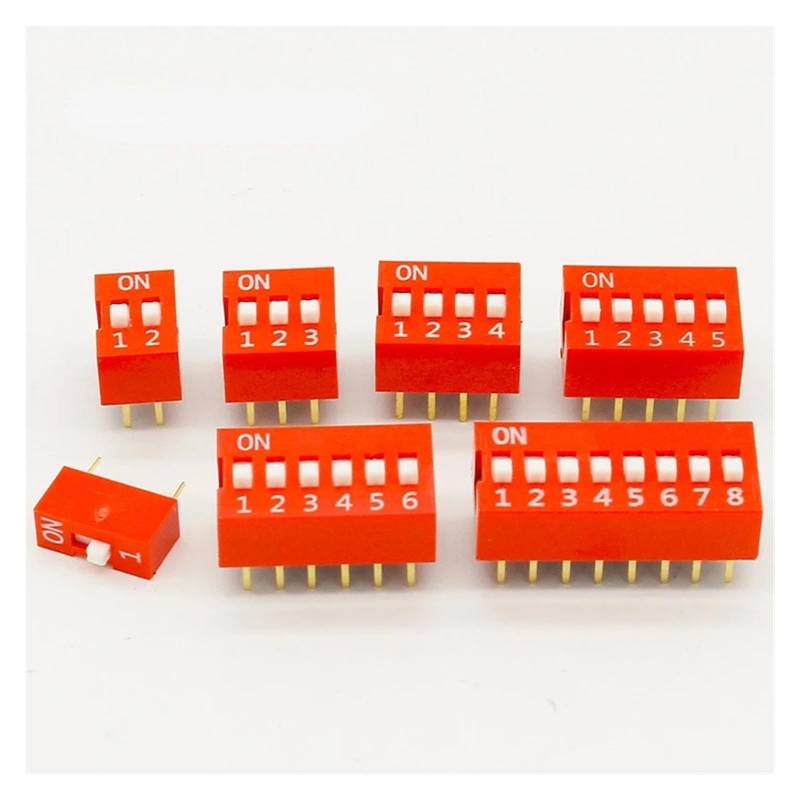 35PCS/LOT Switch Kit In Box 1 2 3 4 5 6 8 Way 2.54mm Toggle Switch Red Snap Switches Each 5PCS Combination Set von RPOVAXVK