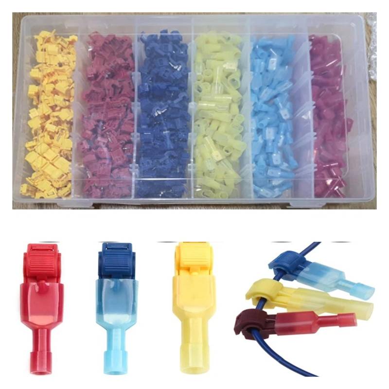360PCS,T-Shaped Crimp Terminal Blocks,Electrical Connector Connection Clamps,Quick-Free Stripping,Cable Connector von RPOVAXVK