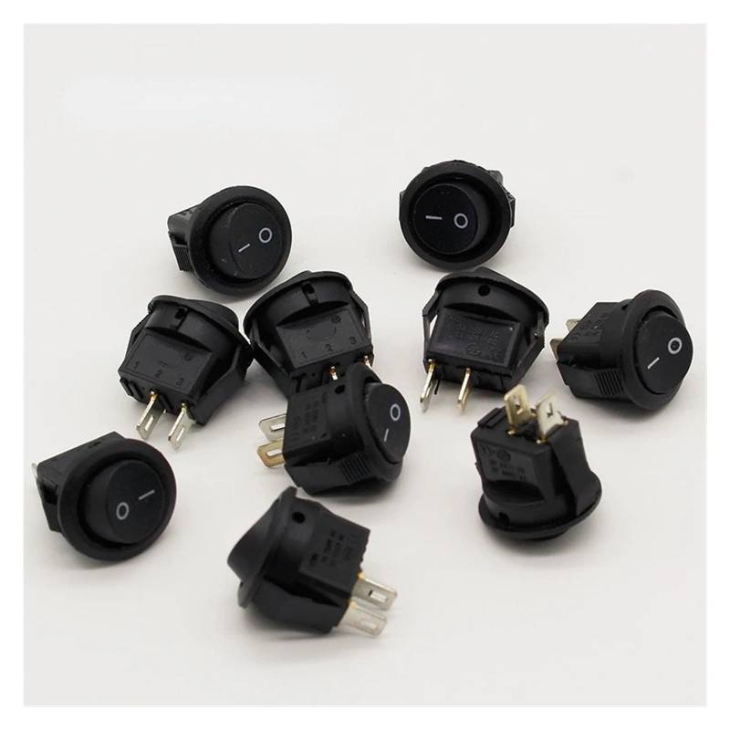 5* Small Round Black 2-Pin 2-Files 3A/250V 6A/125V Rocker Switch Seesaw Power Switch von RPOVAXVK