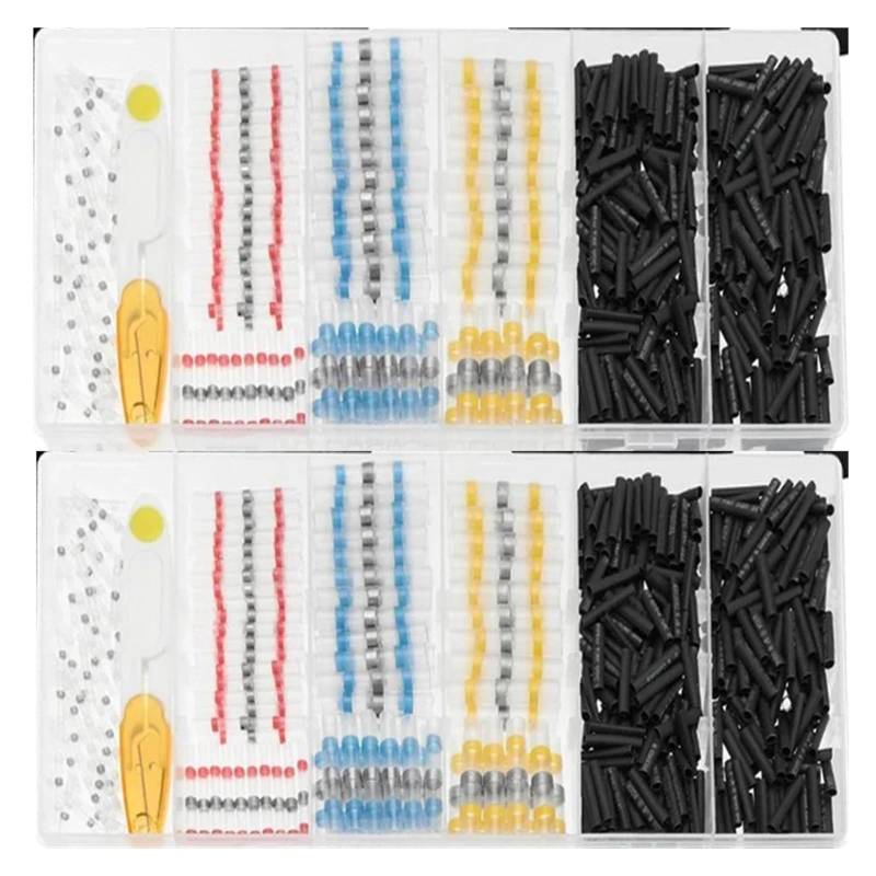 500PCS Sleeve Solder Seal Wire Connectors Heat Shrink Tubings Kit Cable Terminal Tool Assortment Set von RPOVAXVK