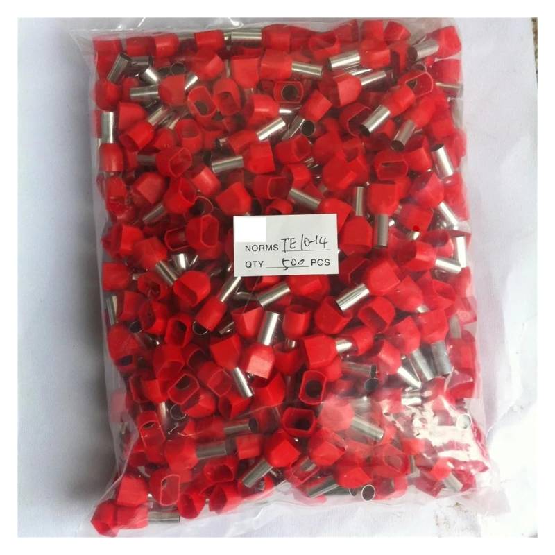 TE10-14 terminator 2 X 8 AWG Red Dual Entry Wire Bootlace Ferrules For 2 X 10.0mm2, 14.0mm Pin Length von RPOVAXVK