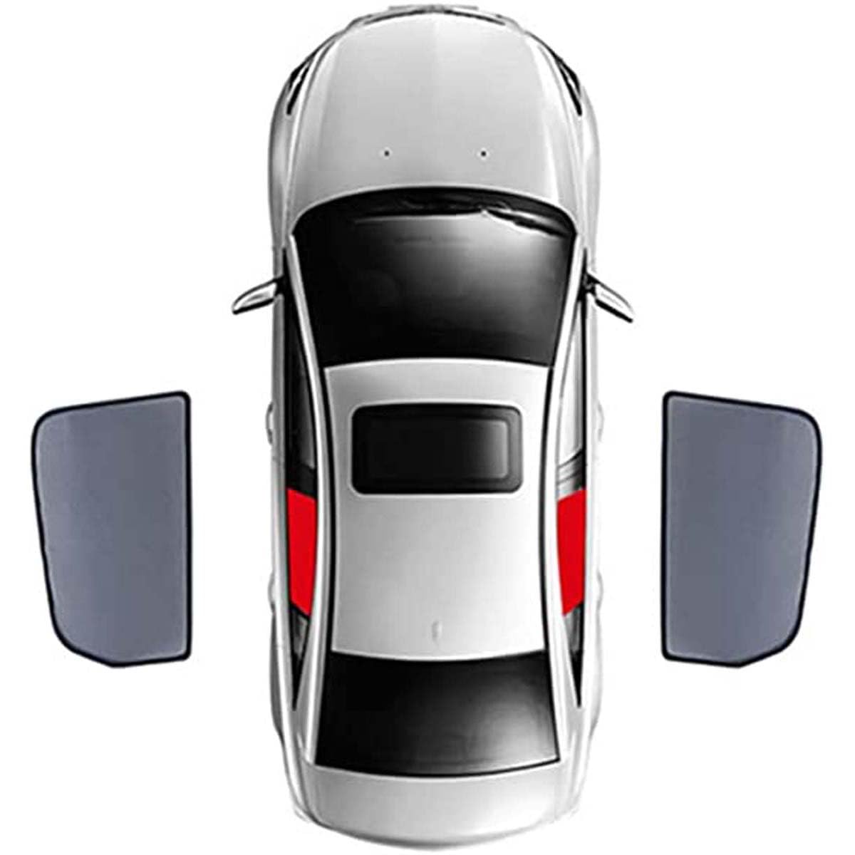 Magnetischer Auto-Sonnenschutz für die Windschutzscheibe, Rahmenvorhang, hintere Seitenscheibe, Sonnenschutz für Mercedes Benz Klasse B W245 2005–2011, 180 200,Rear-Windows(2pcs) von RPSSAT