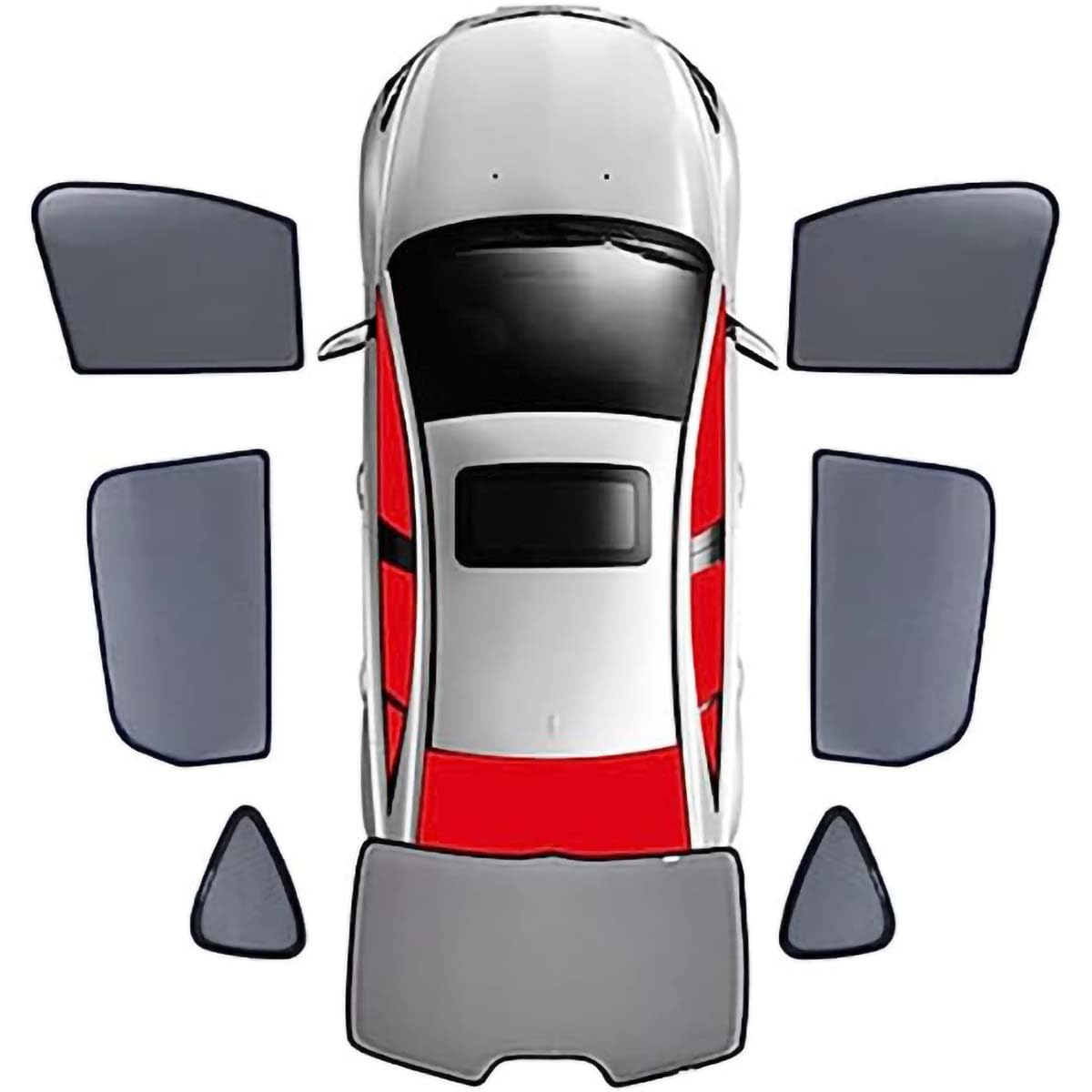 Magnetischer Auto-Sonnenschutz für die Windschutzscheibe, Rahmenvorhang, hintere Seitenscheibe, Sonnenschutz für Mercedes Benz Klasse B W245 2005–2011, 180 200,Whole-car(7pcs) von RPSSAT