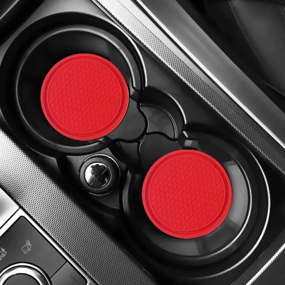 2Pcs Rot Silikon Auto Getränkehalter Anti-Rutsch-Einsatz Untersetzer Pads Matten Universal Auto Innenausstattung 2Pcs Rot Silikon Auto Getränkehalter Anti-Rutsch-Einsatz Untersetzer Pads Matten Universal Auto Innenausstattung von RQEYUNP