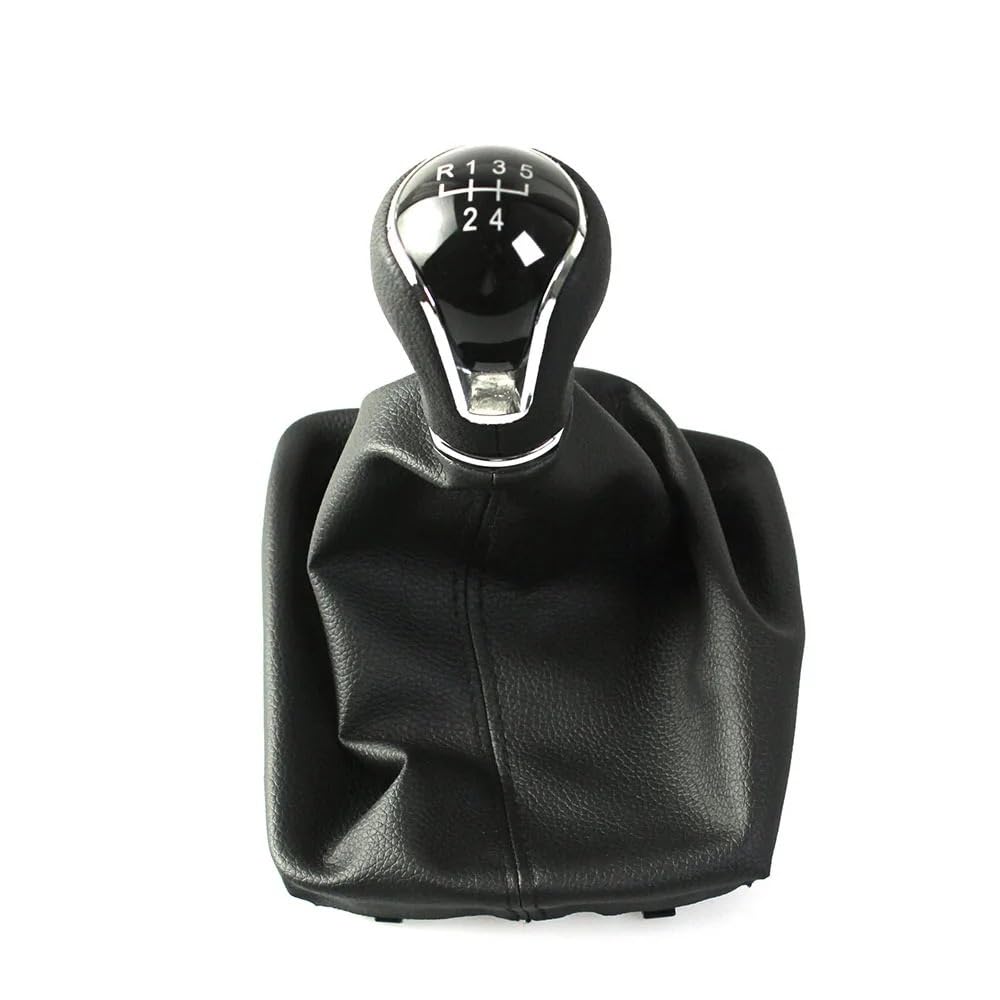 5/6-Gang-Schaltknauf for Seat Leon III MK3 2012–2020 LHD mit Schalthebelhebelmanschette, Kofferraumabdeckung, Autozubehör(Black,5 Speed) von RQEYUNP