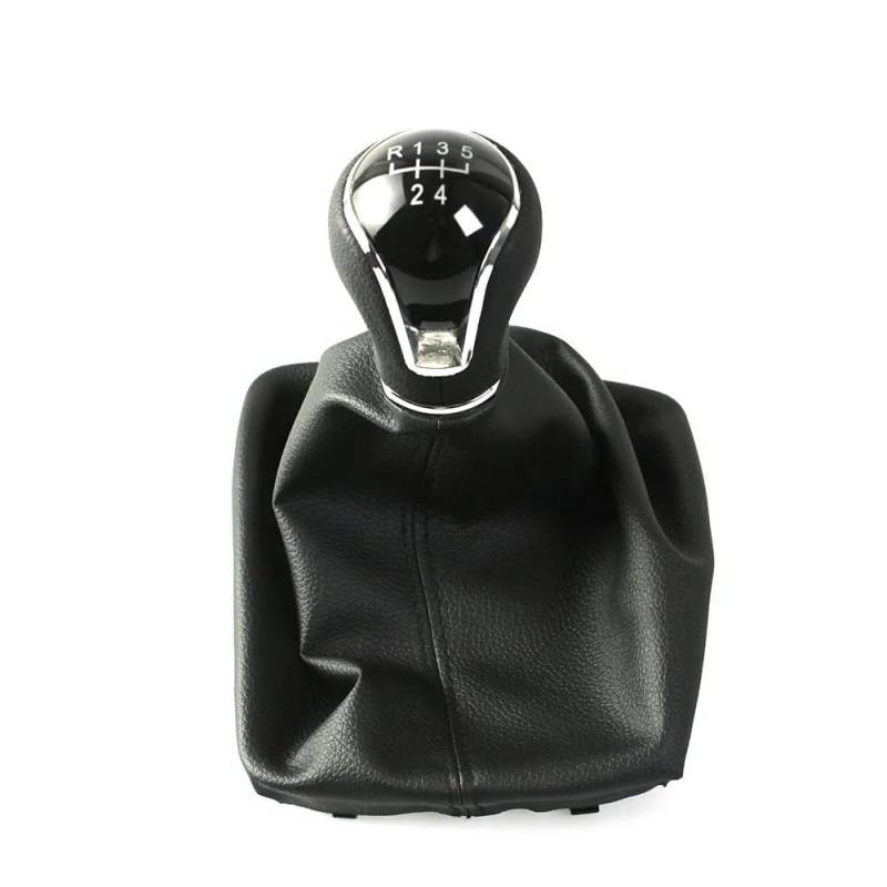 5/6-Gang-Schaltknauf for Seat Leon III MK3 2012–2020 LHD mit Schalthebelhebelmanschette, Kofferraumabdeckung, Autozubehör(Black,5 Speed) von RQEYUNP