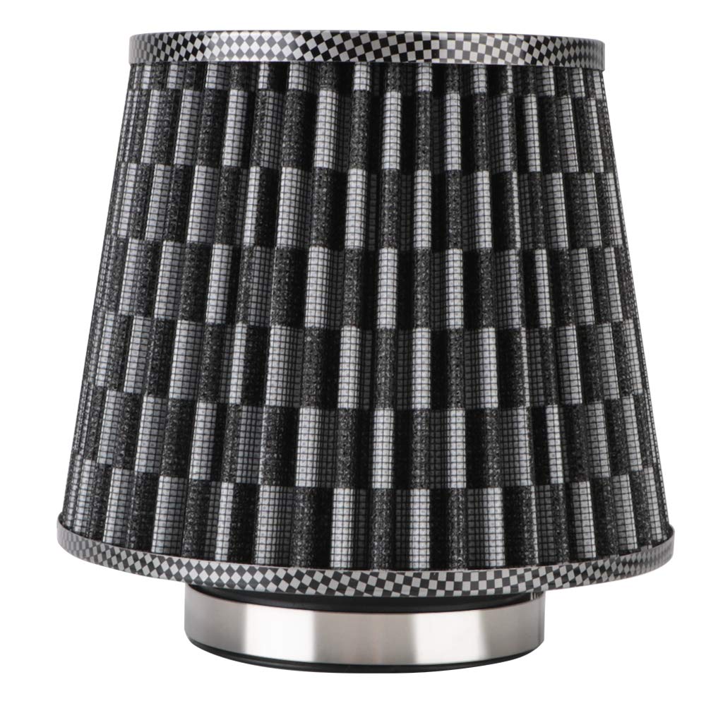 76MM 3 Zoll Auto-Luftfilter-Induktionssatz Sport Power Mesh Cone Universal-Autozubehör Kaltluftansaugfilter(Black) von RQEYUNP