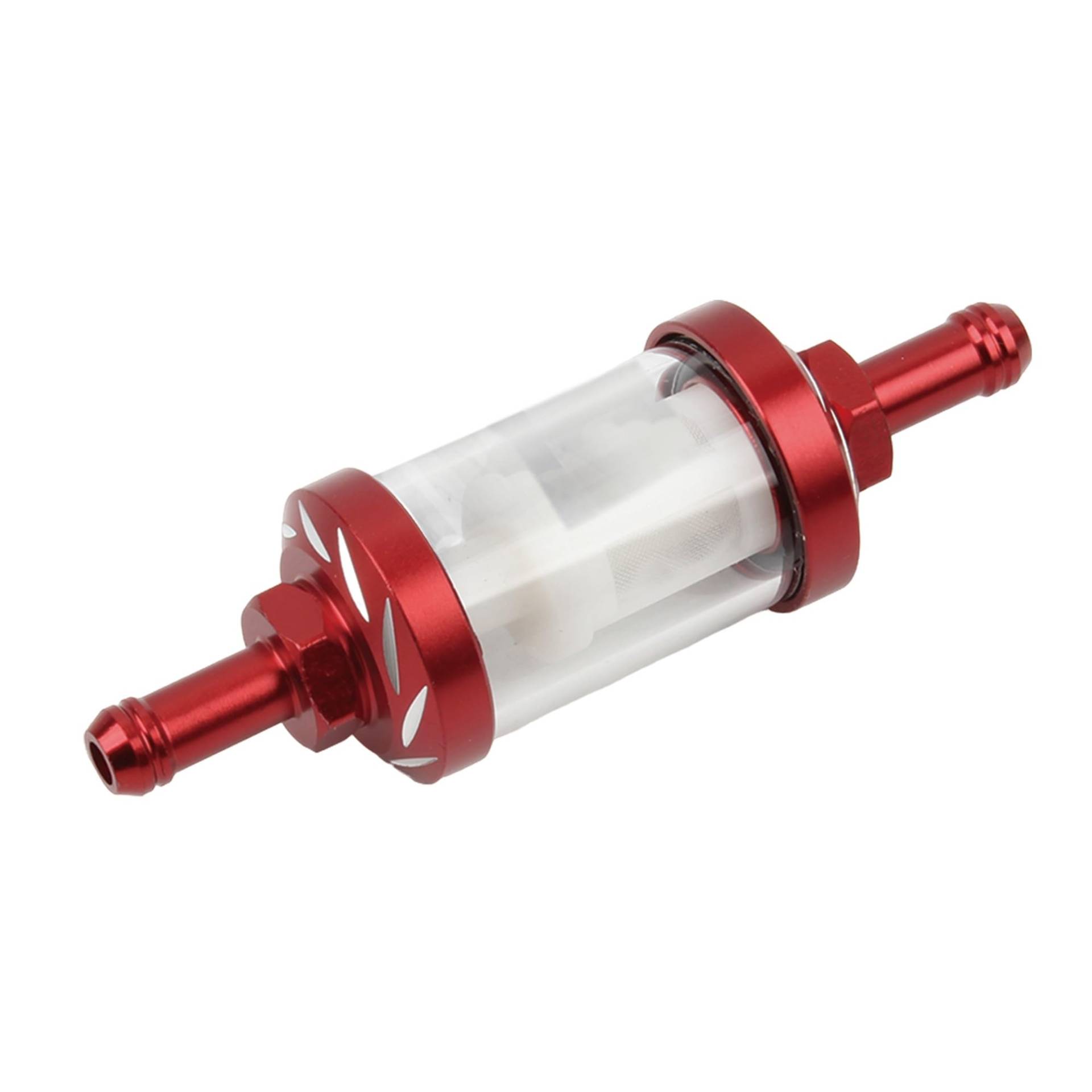 8 mm Motorrad-Ölfilter aus Aluminiumlegierung, Glas, kompatibel mit Dirt Pit Bike 125/140/150/160 cc CRF70 90 110 TTR100 110(Red) von RQEYUNP