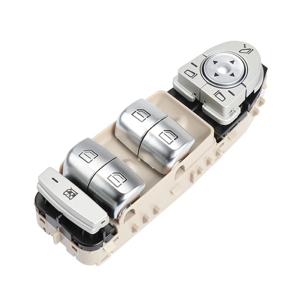 A2059056811 Power Master Fenster Control Schalter Taste Konsole Kompatibel mit Mercedes-Benz C Klasse W205 S205 X253 C200(Beige) von RQEYUNP