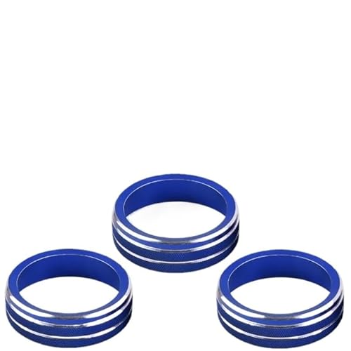Auto Auto AC Control Ring for VW Tiguan for Atlas T-ROC for Ateca FR for Passat B8 Trim Abdeckung Auto Innen Zubehör(Blue,3pcs) von RQEYUNP