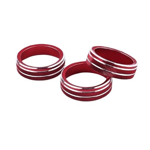 Auto Auto AC Control Ring for VW Tiguan for Atlas T-ROC for Ateca FR for Passat B8 Trim Abdeckung Auto Innen Zubehör(Red,3pcs) von RQEYUNP