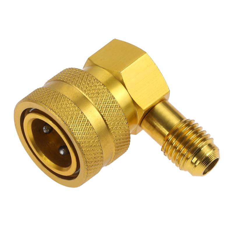 Auto HVAC R134a Kältemittel Schnellkupplungen Adapter 90 Grad 1/4 Zoll SAE Low Side A/C Klimaanlage Manifold Gauge Anschluss von RQEYUNP