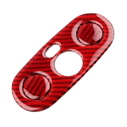 Auto-Schaltung Sitzheizung Einstellknopf Rahmen Kompatibel mit Mini Cooper One R50 R53 2001-2006 Zubehör Kohlefaser(Red) von RQEYUNP