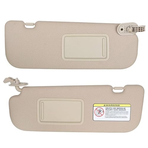 Auto-Sonnenblende, Beifahrerseite mit Spiegel, Innen-Sonnenschutz, 852103X000TX, kompatibel mit Hyundai Elantra 2011–2015(Beige Left and Right) von RQEYUNP