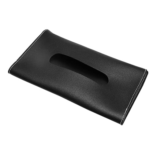 Auto-Taschentuchbox, Handtuch-Sets, Auto-Sonnenblende, PU-Leder, Taschentuchbox-Halter, Auto-Taschentuchhalter for Autos, Schwarz von RQEYUNP
