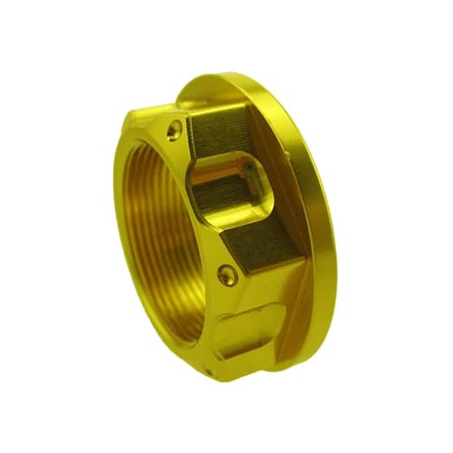 Billet-Aluminium-Gabelschaftmutter M24 X 1 Kompatibel mit Yamaha WR250F WR450F YZ125 YZ125X YZ250 YZ250F YZ250X YZ426F(Gold) von RQEYUNP