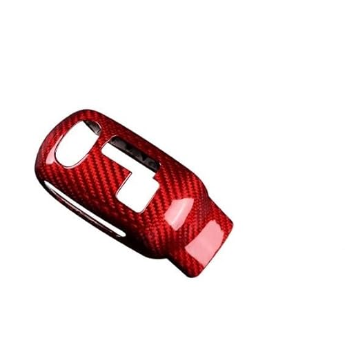 Kohlefaser, kompatibel mit BMW Mini Cooper F54 F55 F56 F57 F60 2020–2023 Countryman, Aufkleber for die Abdeckung des Auto-Schaltknaufs(Red RHD) von RQEYUNP