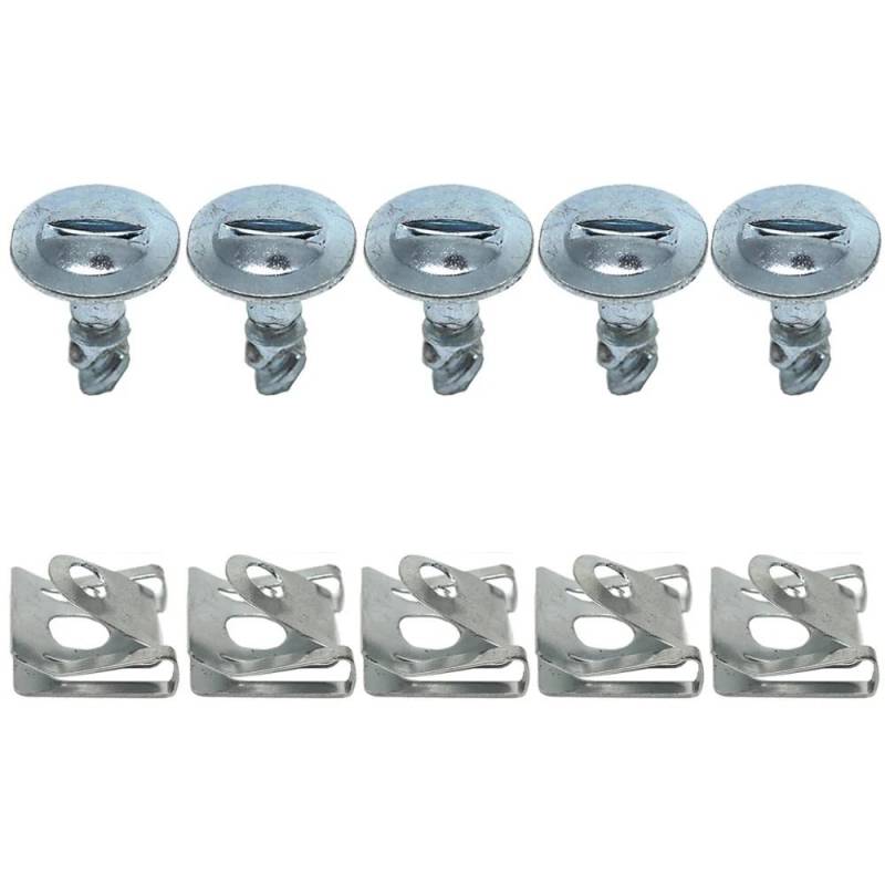 Kompatibel mit Audi TT 8N 1998-2006 Coupe B3 8B 1988-1996 Motor-Unterboden-Befestigungsclips, Schrauben, Unterbodenschutznieten(Silver) von RQEYUNP
