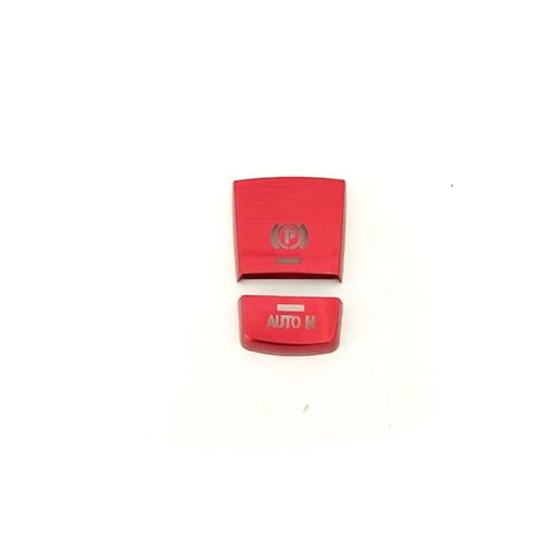 Kompatibel mit BMW 5 6 7 Series 5GT X3 X4 X5 X6 2-teilige Aluminiumlegierung Elektrische Feststellbremse EPB Dekorieren Sie die Abdeckungsverkleidung(Red) von RQEYUNP