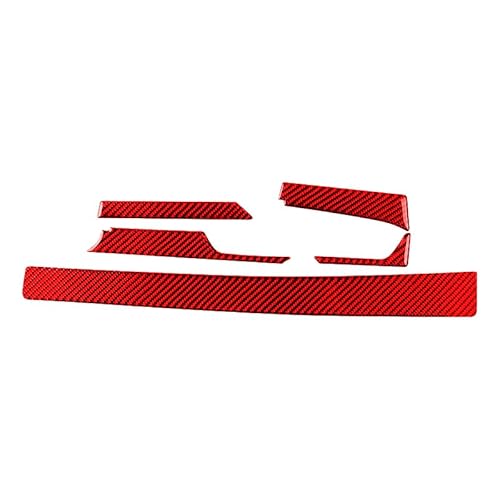 Kompatibel mit Chevrolet Camaro 2017–2022, Carbonfaser-Innenraum-Auto-Instrumentenkonsole, dekorativer Aufkleber, Verkleidungsabdeckung(Red,Left-Hand Drive) von RQEYUNP