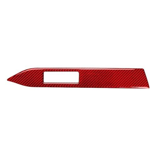 Kompatibel mit Ford Mustang 2015-2021, Autozubehör, Carbonfaser, Innenausstattung, Auto-Armaturenbrett-Dekorationsstreifen-Aufkleber(Red,LHD) von RQEYUNP