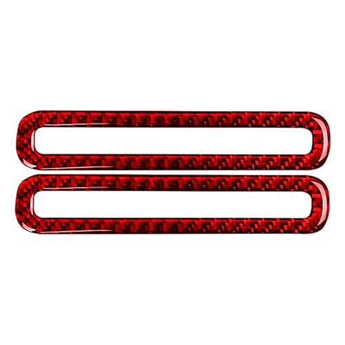 Kompatibel mit Ford Mustang GT 2015-2021 Carbon Fiber Auto Seitentür Lüftungsrahmen Aufkleber Innenverkleidung(Red) von RQEYUNP
