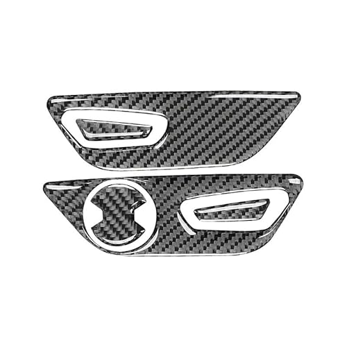 Kompatibel mit Ford Mustang GT 2015-2021 Carbon Fiber Innen Autositz Einstellknopf Panel Rahmen Trim Cover Aufkleber(Right-Hand Drive) von RQEYUNP