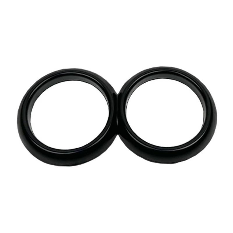 Kompatibel mit Mini Cooper R50 R52 R53 Auto Zentralsteuerung Wasserbecherhalter Dekorativer Ring Autoaufkleber Abdeckung(Black,for R53) von RQEYUNP