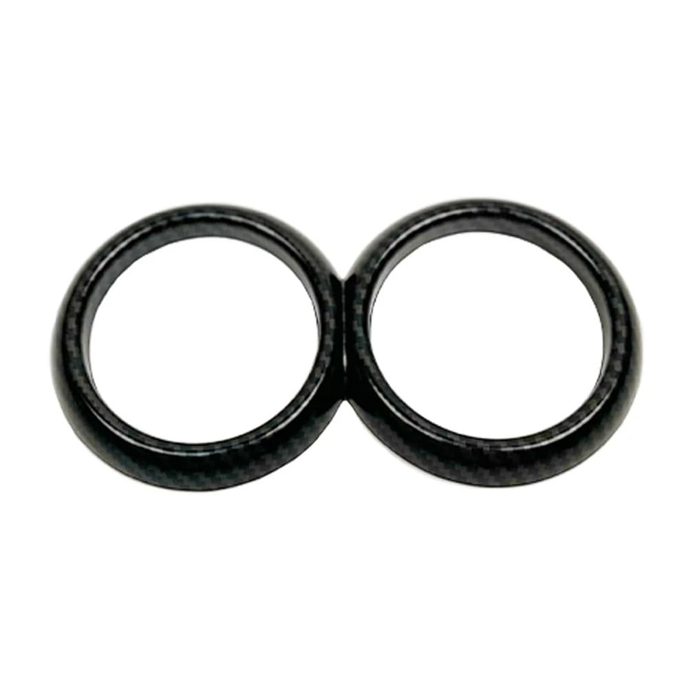 Kompatibel mit Mini Cooper R50 R52 R53 Auto Zentralsteuerung Wasserbecherhalter Dekorativer Ring Autoaufkleber Abdeckung(Carbon Pattern,for R50) von RQEYUNP