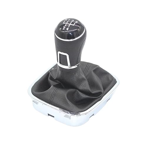 Kompatibel mit VW Volkswagen Polo 6C 2015-2018 5/6-Gang-Schalthebel Schaltknauf mit Ledermanschette Auto-Styling(5 Speed) von RQEYUNP