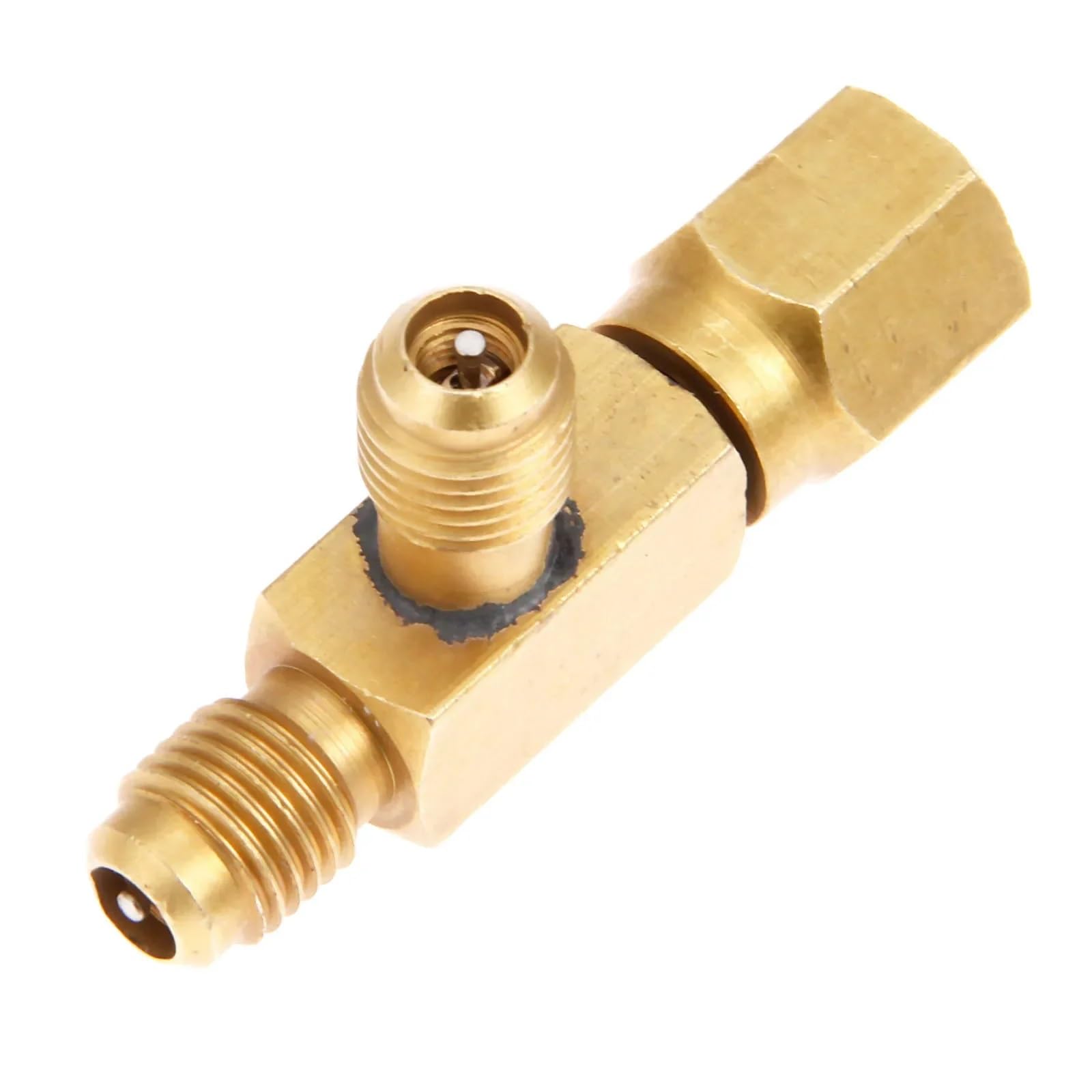 Messing-T-Adapter-Konverter 1/4 Zoll männlich-weiblicher SAE-Flare-Drehverbinder mit Ventilkern Auto-Klimaanlageninstallation Messing-T-Adapter-Konverter 1/4 Zoll männlich-weiblicher SAE-Flare-Drehverbinder mit Ventilkern Auto-Klimaanlageninstallation von RQEYUNP