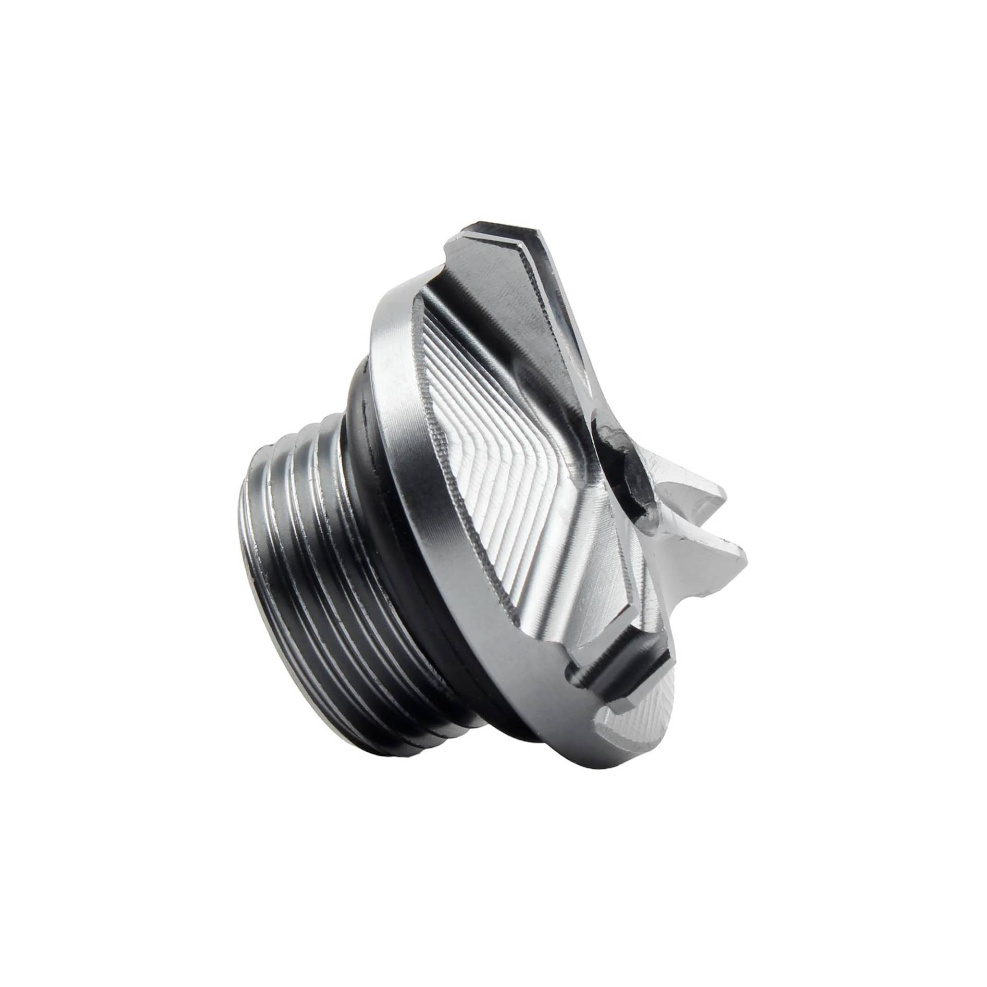 Motorrad CNC Motoröl-Einfülldeckel Steckerabdeckung Cap Kompatibel mit Yamaha MT01 MT07 R3 R6 Kompatibel mit Honda CB650R(Dark Gray) von RQEYUNP