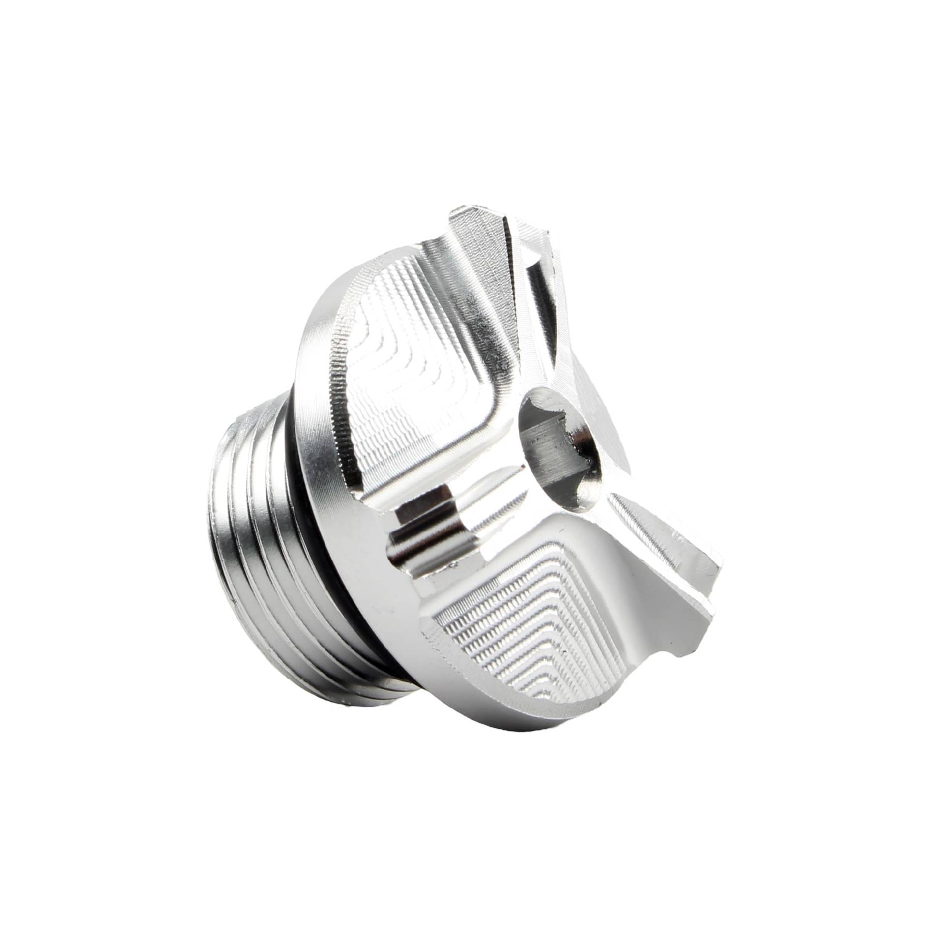 Motorrad CNC Motoröl-Einfülldeckel Steckerabdeckung Cap Kompatibel mit Yamaha MT01 MT07 R3 R6 Kompatibel mit Honda CB650R(Silver) von RQEYUNP