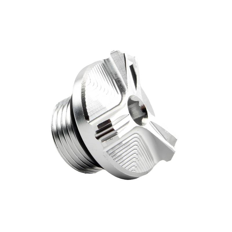 Motorrad CNC Motoröl-Einfülldeckel Steckerabdeckung Cap Kompatibel mit Yamaha MT01 MT07 R3 R6 Kompatibel mit Honda CB650R(Silver) von RQEYUNP