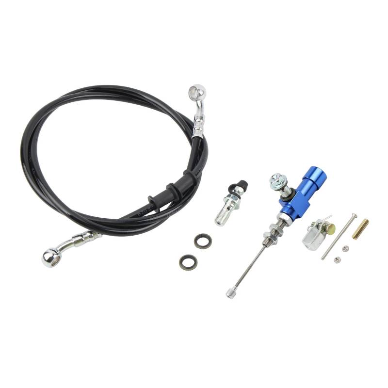 Motorrad M10 Universal-Hydraulikkupplungen Kurze Hydraulikkupplung Leistungsbremse Transferpumpe 1200MM Ölleitungssatz(Blue) von RQEYUNP