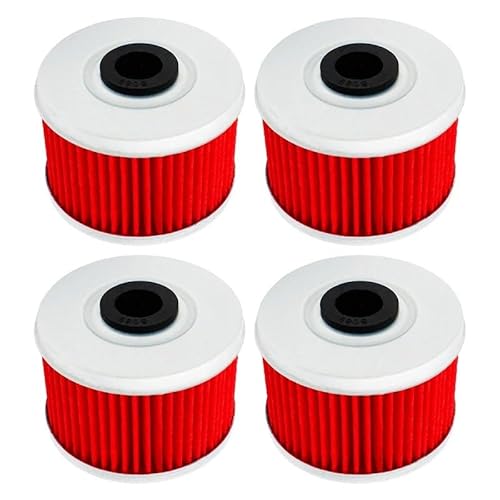 Motorrad-Ölfilter, kompatibel mit Honda ATC250SX ATC350X SXS 500 for Fourtrax Rancher TRX 200 300 350 400 420(Red,4) von RQEYUNP