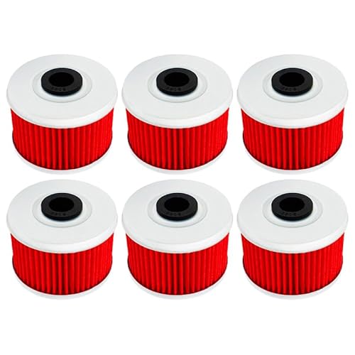 Motorrad-Ölfilter, kompatibel mit Honda ATC250SX ATC350X SXS 500 for Fourtrax Rancher TRX 200 300 350 400 420(Red,6) von RQEYUNP