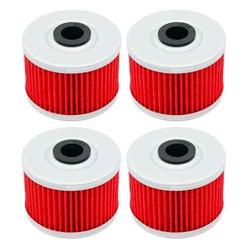Motorrad-Ölfilter, kompatibel mit Honda Xl250R XL350R XL600R XL600L XR250R XR250L XR350R XR400R XR440 XR500R XR600R(Red,4) von RQEYUNP