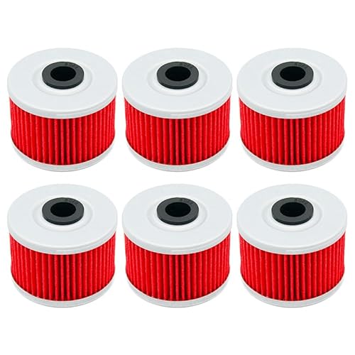 Motorrad-Ölfilter, kompatibel mit Honda Xl250R XL350R XL600R XL600L XR250R XR250L XR350R XR400R XR440 XR500R XR600R(Red,6) von RQEYUNP