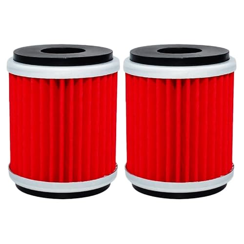 Motorrad-Ölfilter, kompatibel mit Yamaha Raptor YFM 250 WR125R WR125X WR250F WR250R WR250X WR450F YZ250F YZ250FX(Red,2pcs) von RQEYUNP