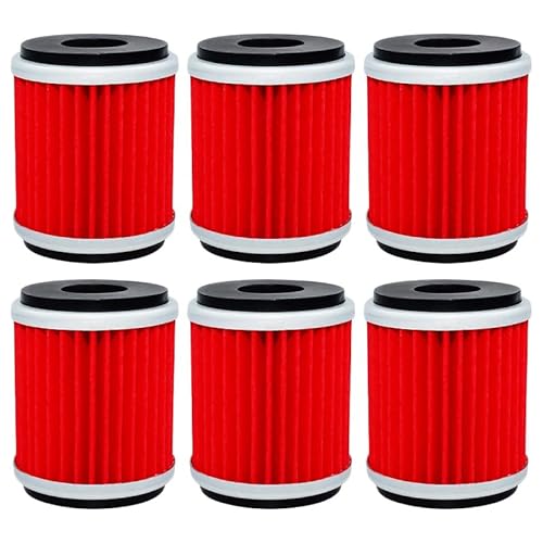 Motorrad-Ölfilter, kompatibel mit Yamaha Raptor YFM 250 WR125R WR125X WR250F WR250R WR250X WR450F YZ250F YZ250FX(Red,6pcs) von RQEYUNP