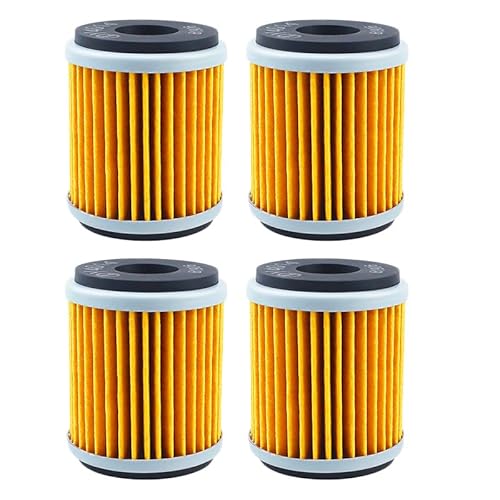 Motorrad-Ölfilter, kompatibel mit Yamaha Raptor YFM 250 WR125R WR125X WR250F WR250R WR250X WR450F YZ250F YZ250FX(Yellow,4pcs) von RQEYUNP